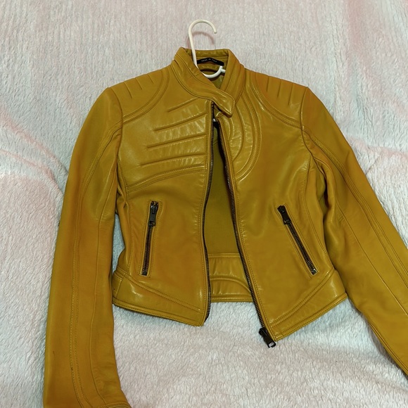Gucci | Jackets & Coats | Yellow Gucci Leather Jacket | Poshmark